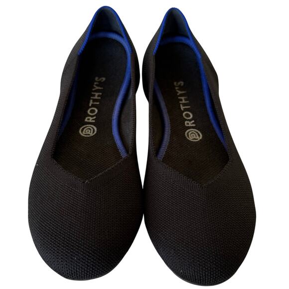 Rothy’s Black Round Toe flat shoes size 10 - Picture 1 of 11